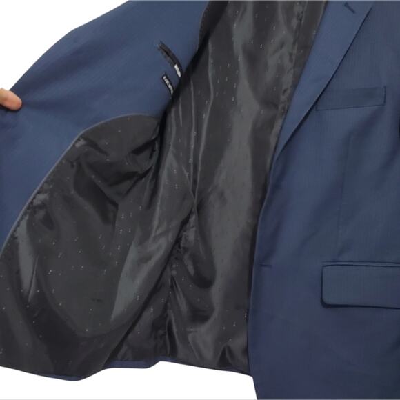 Karl Mitchell Microtech Performance Stretch Subtle Pinstripe Blazer Suit Jacket - Picture 3 of 11